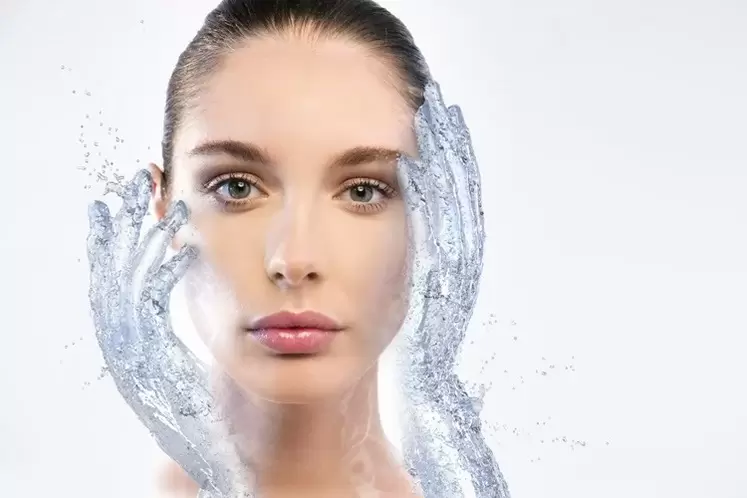 female face after application of the serum